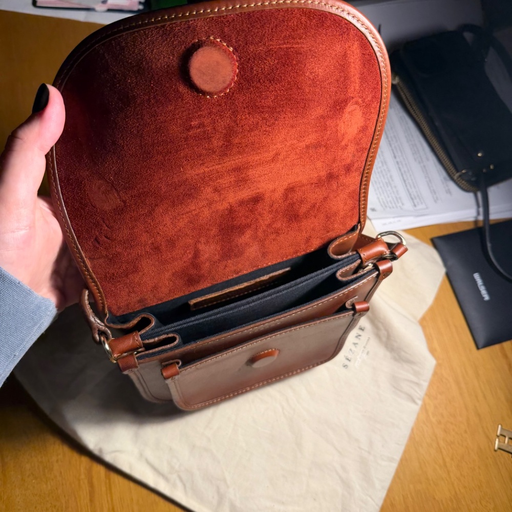 Sezane Roméo Bag Cuir Naturel Heritage - Size T-U - Picture 5 of 7